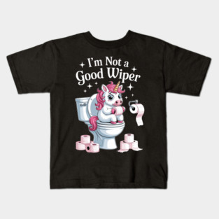 Inappropriate I'm Not A Good Wiper Humor Funny Toilet Paper Kids T-Shirt