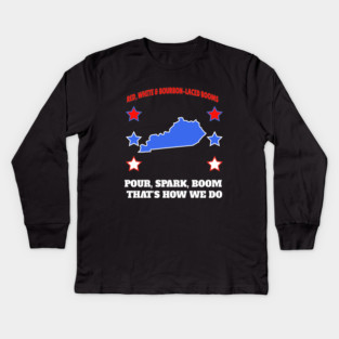 funny Kentucky State patriotic 4th of July Kids Long Sleeve T-Shirt