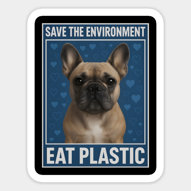 Save the environment eat plastic Sticker by SKIBITEES 