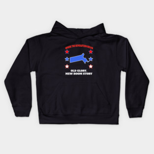 funny Massachusetts State patriotic 4th of July Kids Hoodie