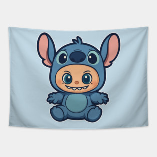 blue alien labubu Tapestry