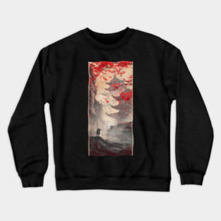 Vintage Japanese Culture Retro Art Print Cherry Blossom Gift Crewneck Sweatshirt