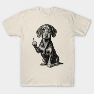 Dachshund Flipping The Bird T-Shirt
