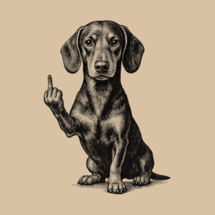 Dachshund Flipping The Bird