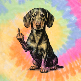 Dachshund Flipping The Bird Kids T-Shirt