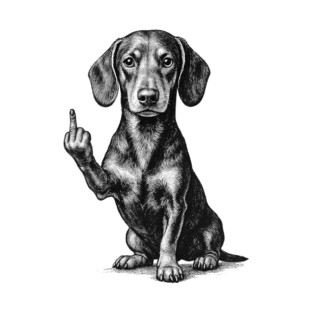 Dachshund Flipping The Bird Magnet