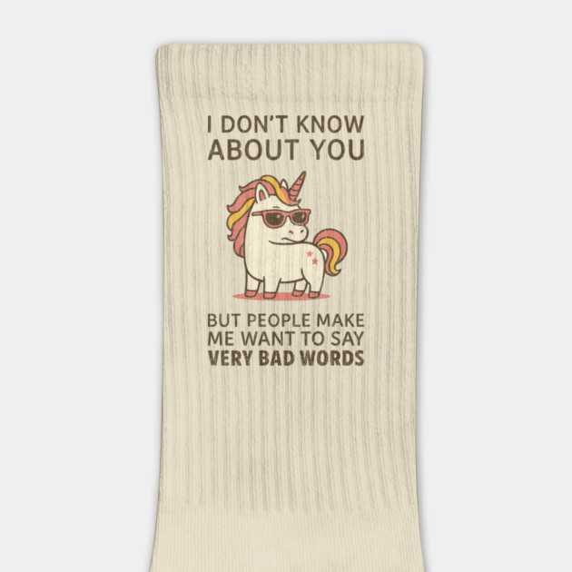People Make Me Want To Say Very Bad Words Grumpy Unicorn by Anticorporati