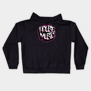 HOUSE MUSIC - Flamed Grafitti (Pink) Kids Hoodie