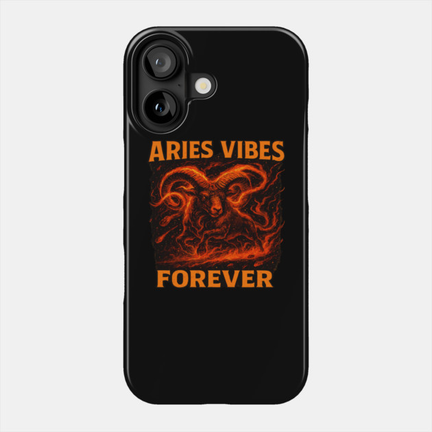 Aries Vibes Forever Zodiac Fire Ram Art Phone Case by belownormal