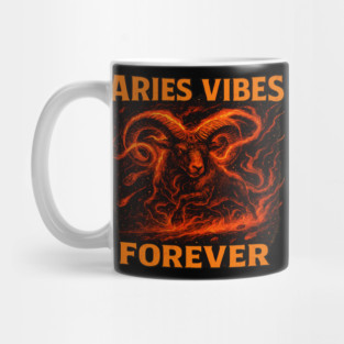 Aries Vibes Forever Zodiac Fire Ram Art Mug