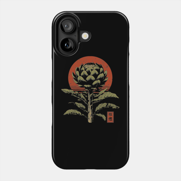 Mystical Artichoke Japanese Vegetable Art Dark Botanical Print Phone Case by TuncGK
