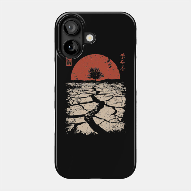 Drought Tree Japanese Environmental Crisis Vintage Poster Art Phone Case by TuncGK