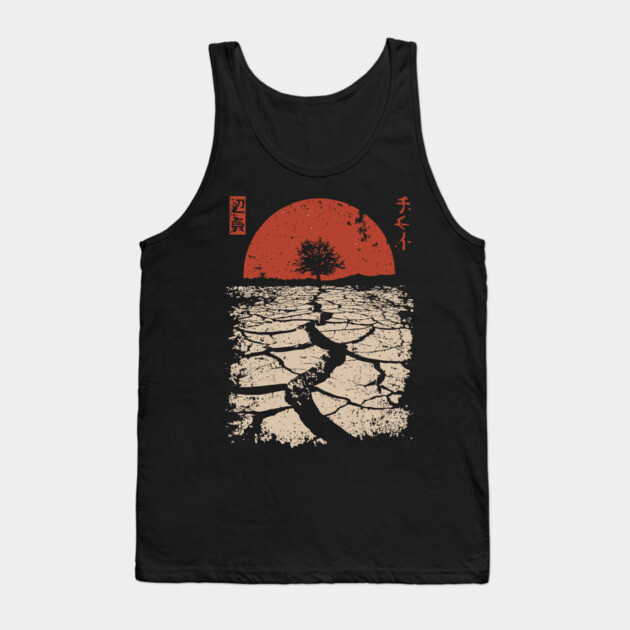 Drought Tree Japanese Environmental Crisis Vintage Poster Art Tank Top by TuncGK