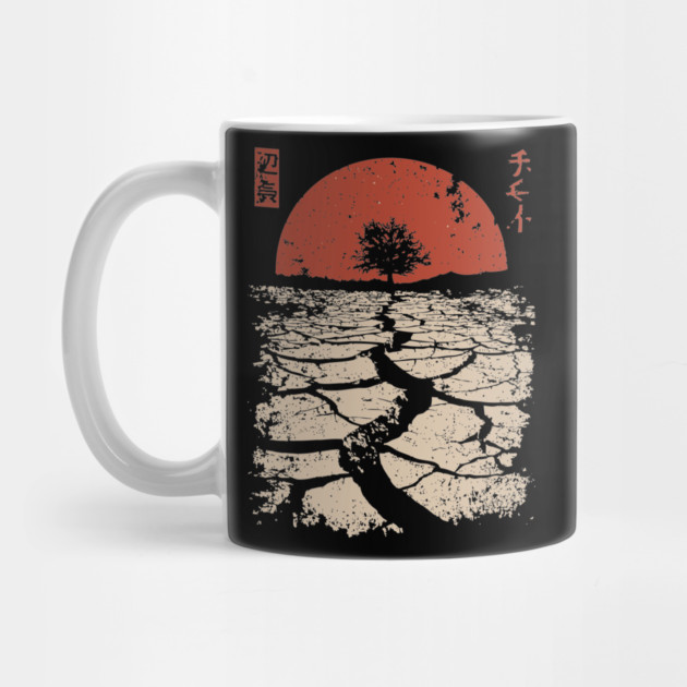 Drought Tree Japanese Environmental Crisis Vintage Poster Art by TuncGK