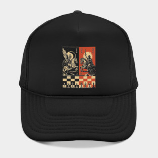 Chess Battle Japanese Strategy Game Vintage War Poster Art Hat