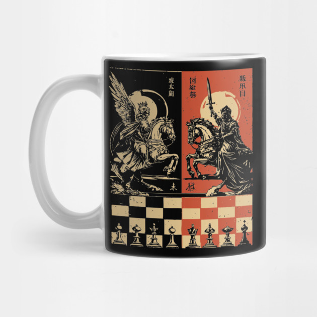 Chess Battle Japanese Strategy Game Vintage War Poster Art by TuncGK