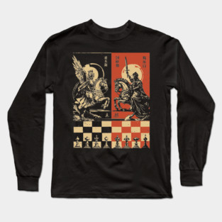 Chess Battle Japanese Strategy Game Vintage War Poster Art Long Sleeve T-Shirt