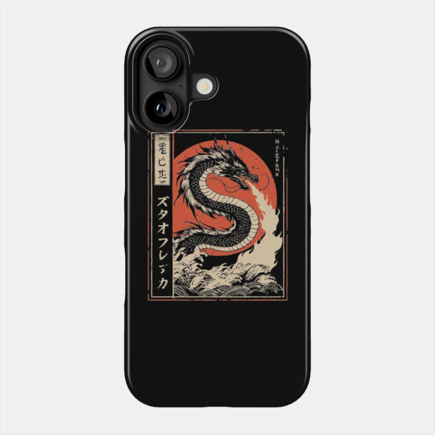 Japanese Fire Dragon Traditional Mythical Beast Vintage Art Phone Case by TuncGK