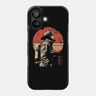 Samurai Firefighter Japanese Hero Vintage Propaganda Poster Phone Case