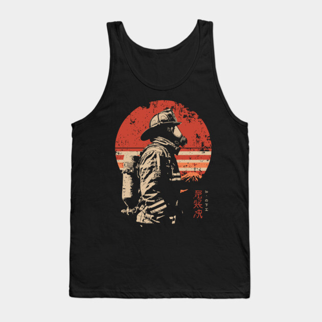 Samurai Firefighter Japanese Hero Vintage Propaganda Poster Tank Top by TuncGK