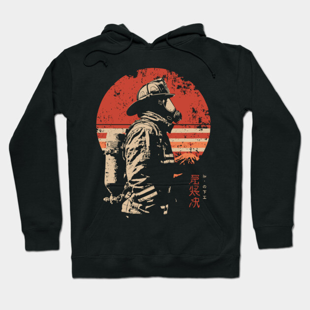Samurai Firefighter Japanese Hero Vintage Propaganda Poster Hoodie by TuncGK