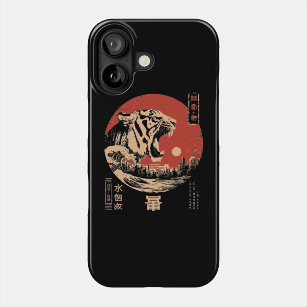 Colossal Tiger Japanese Kaiju Style Big Cat Monster Art Phone Case by TuncGK