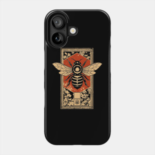 Gothic Honey Bee Japanese Insect Art Dark Pollinator Design Phone Case