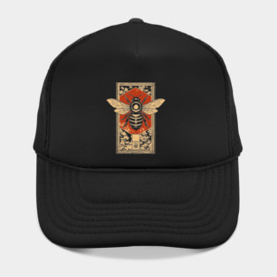 Gothic Honey Bee Japanese Insect Art Dark Pollinator Design Hat