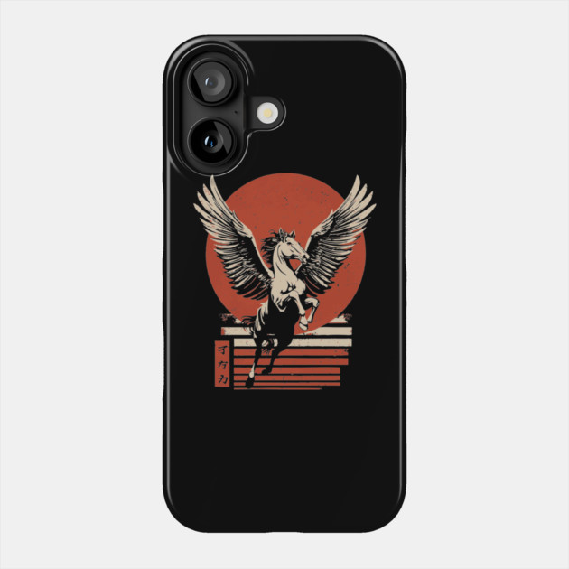 Winged Pegasus Japanese Mythology Vintage Fantasy Poster Art Phone Case by TuncGK