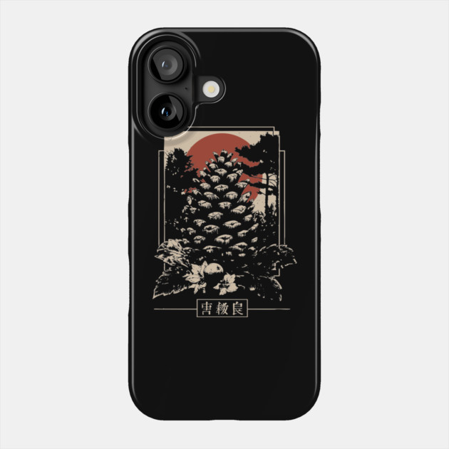 Mystical Pinecone Japanese Occult Nature Symbol Dark Art Phone Case by TuncGK