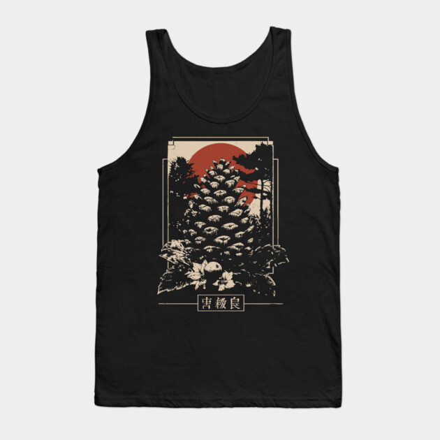 Mystical Pinecone Japanese Occult Nature Symbol Dark Art Tank Top by TuncGK