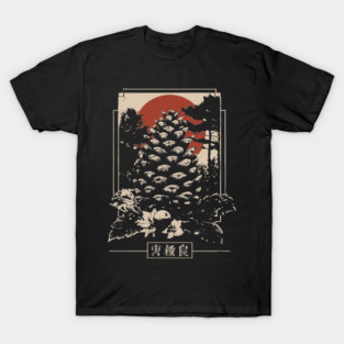 Mystical Pinecone Japanese Occult Nature Symbol Dark Art T-Shirt