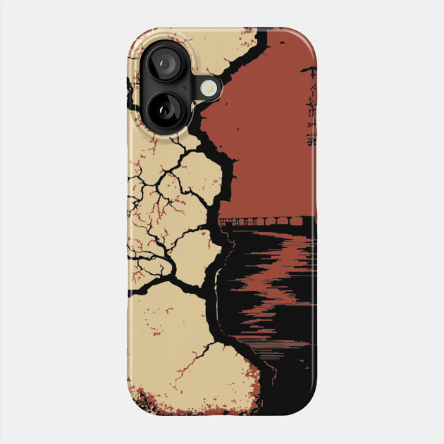 Post Apocalyptic Tree Japanese Dystopian Nature Art Print Phone Case by TuncGK