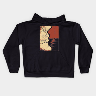 Post Apocalyptic Tree Japanese Dystopian Nature Art Print Kids Hoodie