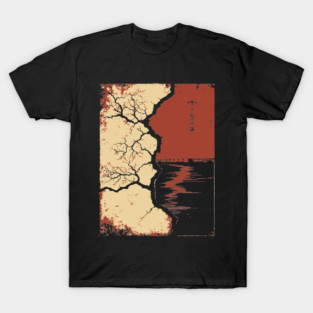 Post Apocalyptic Tree Japanese Dystopian Nature Art Print T-Shirt