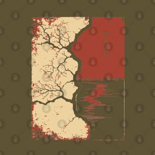 Post Apocalyptic Tree Japanese Dystopian Nature Art Print by TuncGK