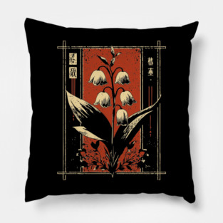 Melancholic Tulips Japanese Gothic Botanical Dark Flower Art Pillow