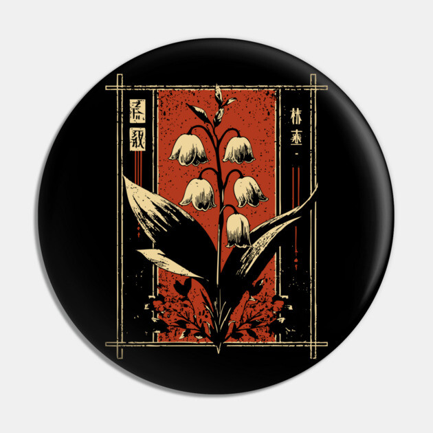 Melancholic Tulips Japanese Gothic Botanical Dark Flower Art Pin by TuncGK