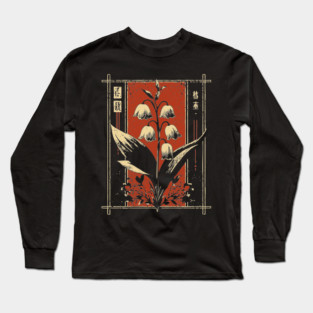 Melancholic Tulips Japanese Gothic Botanical Dark Flower Art Long Sleeve T-Shirt
