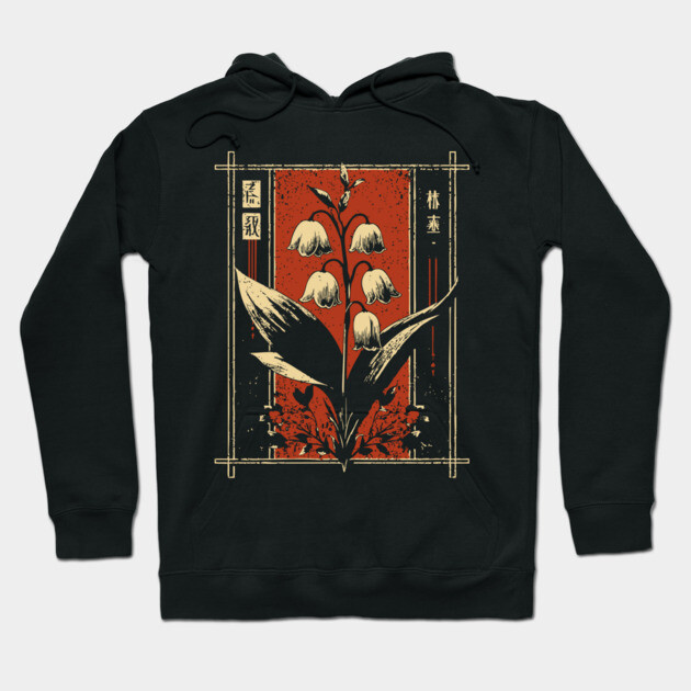 Melancholic Tulips Japanese Gothic Botanical Dark Flower Art Hoodie by TuncGK