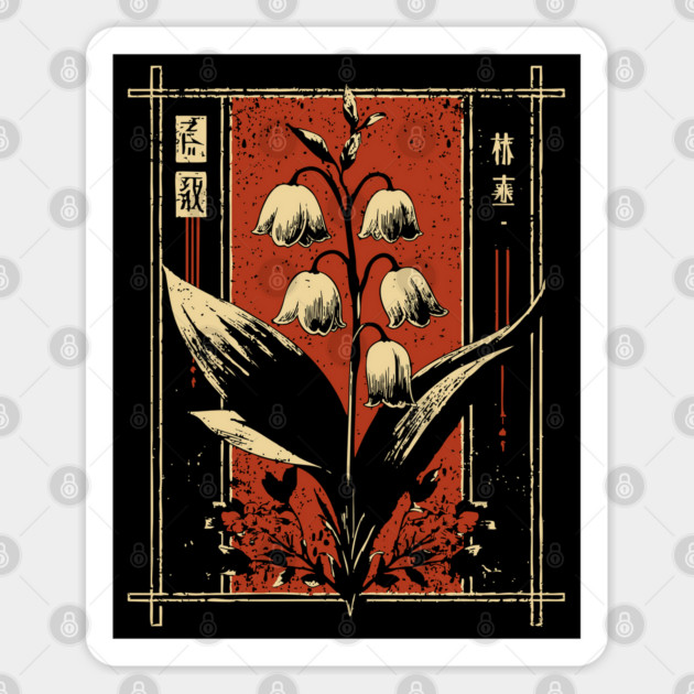 Melancholic Tulips Japanese Gothic Botanical Dark Flower Art Sticker by TuncGK