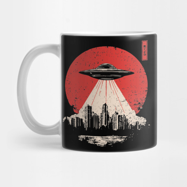 UFO Attack Japanese Propaganda Style Alien Invasion Poster Art by TuncGK