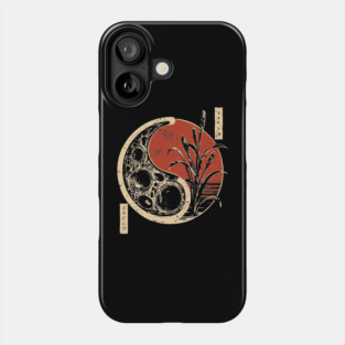 Japanese Yin Yang Bacteria Dark Art Print Vintage Biology Poster Phone Case