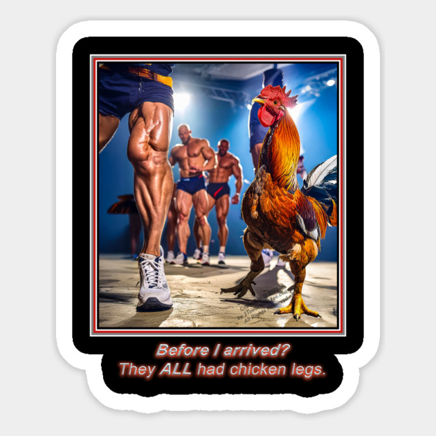 CHICKEN LEGS BEGONE! NO MORE. RAGING CHICKEN IS HERE TO SAVE THE DAY. Magnet by Erik's Store