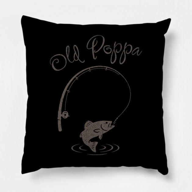 Old Papa Hooked For Life Pillow by DonWillisJrArt