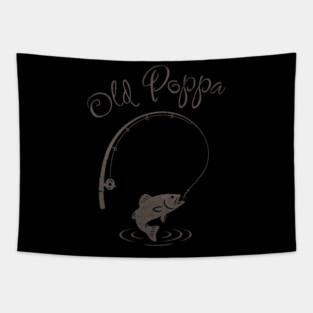 Old Papa Hooked For Life Tapestry