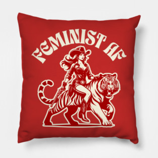 Feminist AF Women's Rights Warrior Cowgirl Pillow