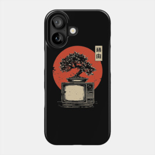Bonsai Tree Growing From Vintage TV Japanese Retro Nature Tech Art Phone Case
