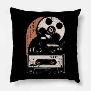 Retro Cassette Tape Japanese Vaporwave 80s Music Nostalgia Art Pillow