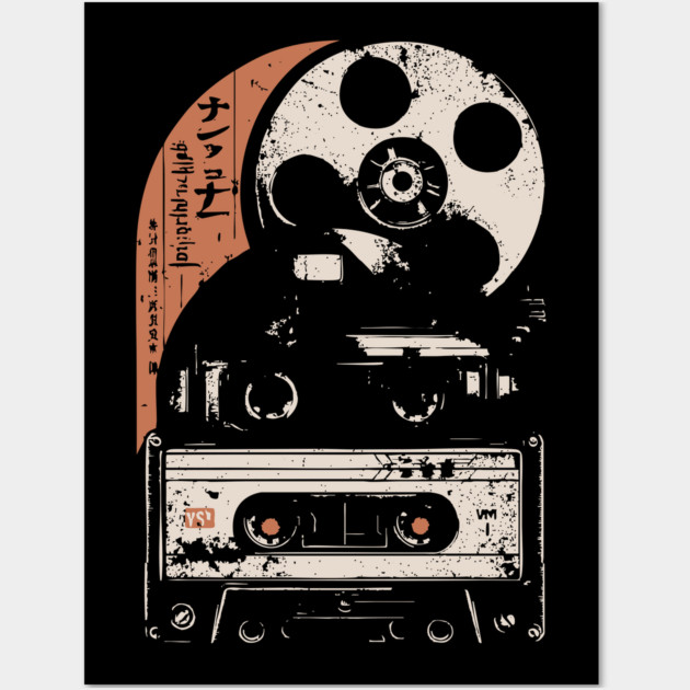 Retro Cassette Tape Japanese Vaporwave 80s Music Nostalgia Art Wall Art by TuncGK